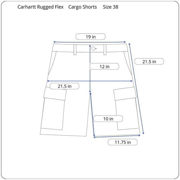 Carhartt Rugged Flex Relaxed Fit Canvas Cargo Work Short Size 38x10 Tarmac Green - Picture 8 of 8